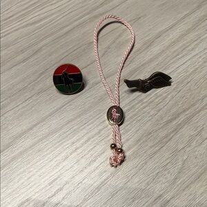Polo by Ralph Lauren Pink Bracelet and Gold Pins